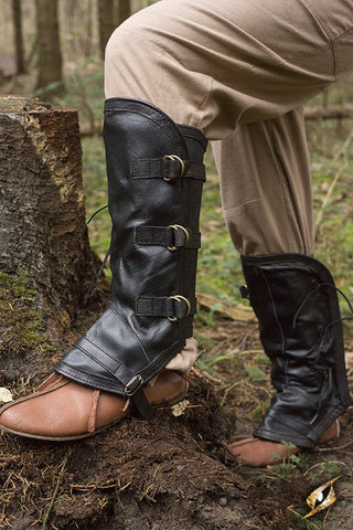 Leather Gaiters - Black