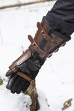 Leather gauntlet right hand - Brown