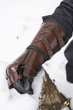 Leather gauntlet right hand - Brown