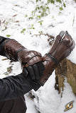Leather gauntlet left hand - Brown