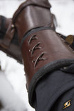 Leather gauntlet left hand - Brown