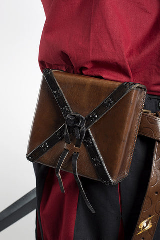 Square Leather Bag - Brown