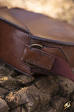 Round Leather Bag - Brown