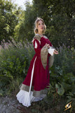 Dress Isobel - Dark Red/Azure Green