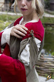 Dress Isobel - Azure Green/Dark Red