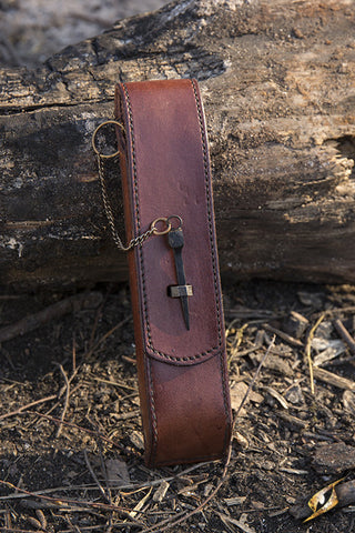 Cutlery w. Leather Hanger - Brown