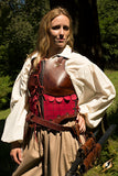 Female Leather Armour Brown-Red