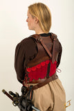 Female Leather Armour Brown-Red