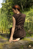 Peasant Dress - Dark Brown