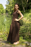 Peasant Dress - Dark Brown