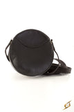 Round Leather Bag - Black