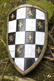 Checkered Shield - White/Gold
