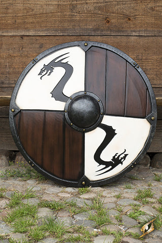 Viking Dragon Shield - White