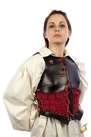 Female Leather Armour Dark Brown-Red