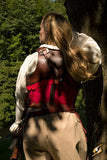 Female Leather Armour Brown-Red