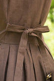 Peasant Dress - Dark Brown